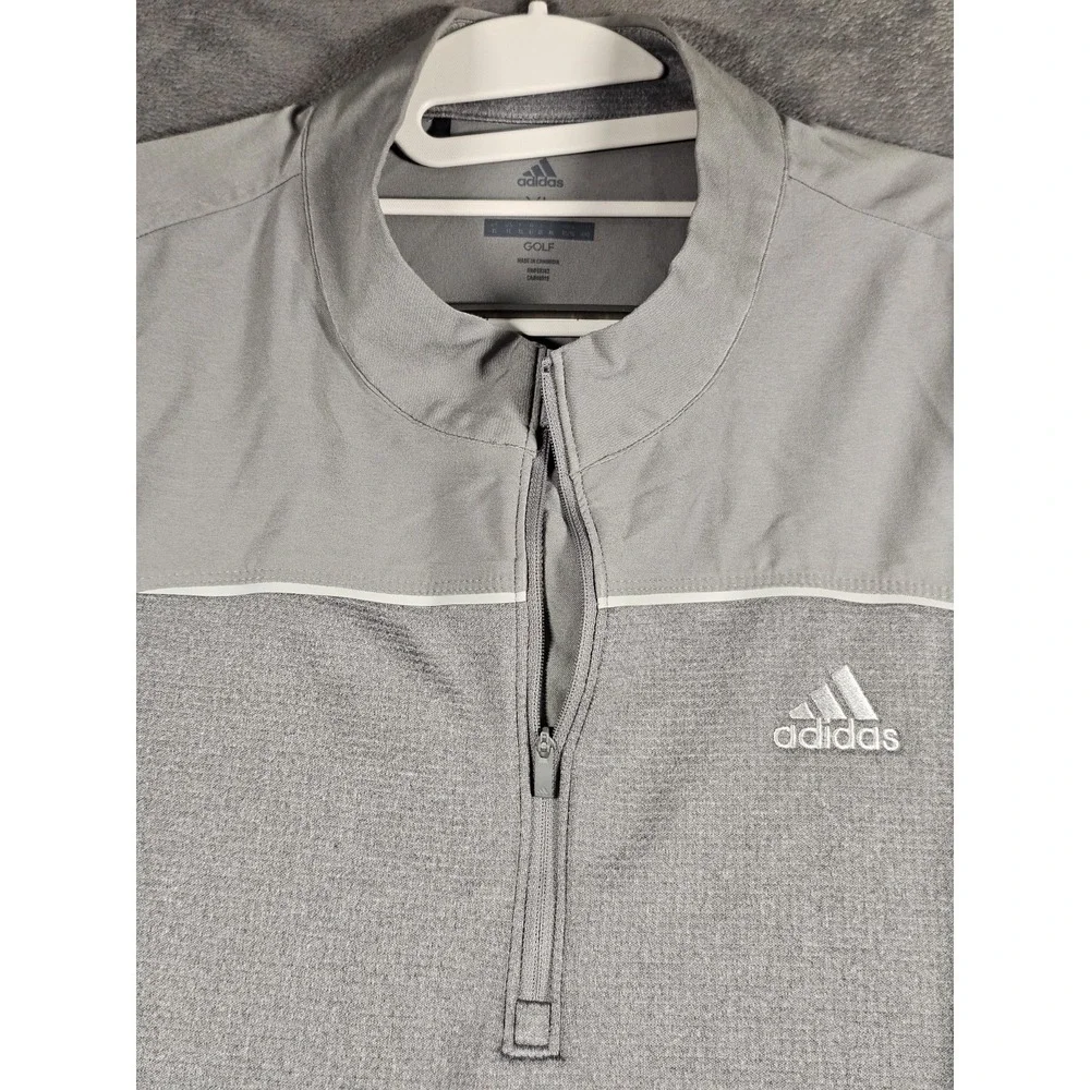 Adidas Golf Club 1/4 Zip Pullover Men's XL Gray Heather‎ Performance Long Sleeve